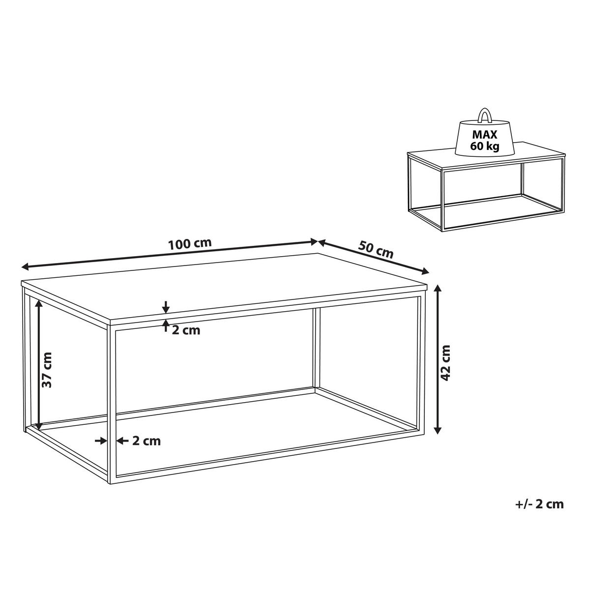 COUCHTISCH Glas schwarz rechteckig Medora - Schwarz, Glas (54/100/42cm) - Beliani