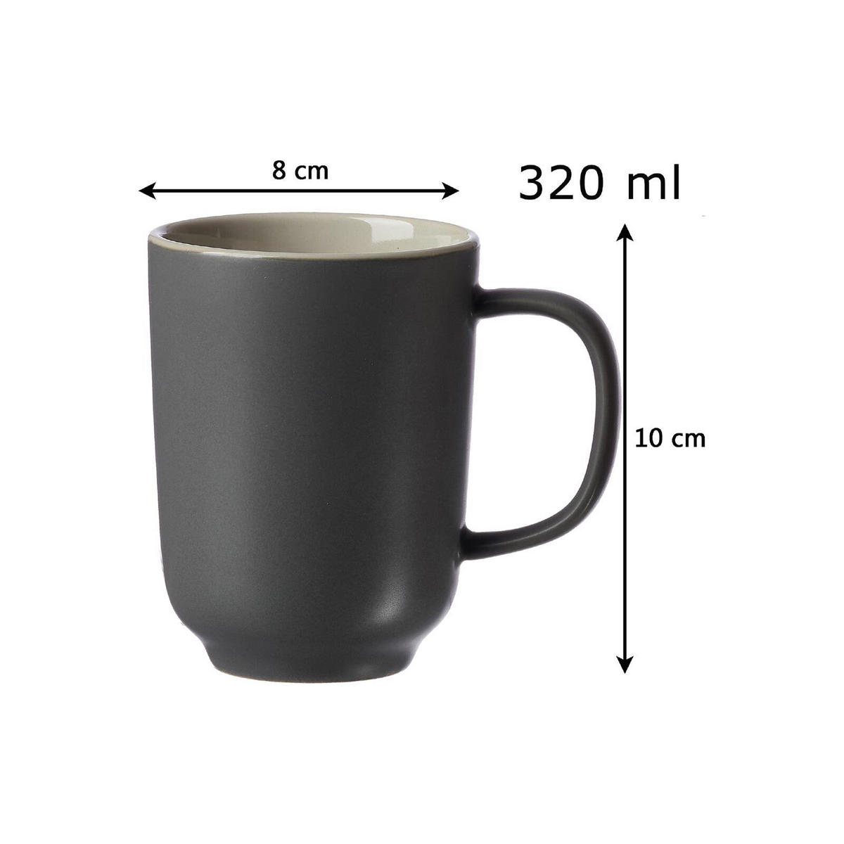 FRÜHSTÜCKSSET Jasper Grau 16er Set - Grau, Keramik (1/1/1cm) - Ritzenhoff Breker