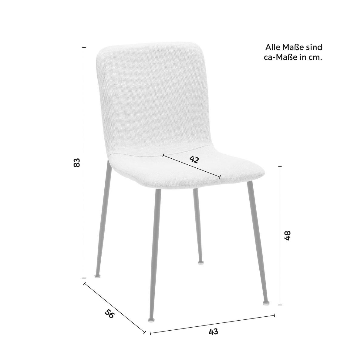 STUHL Nele Beige Leinenoptik Gepolstert - Beige, Holz (43/83/56cm) - Bessagi Home
