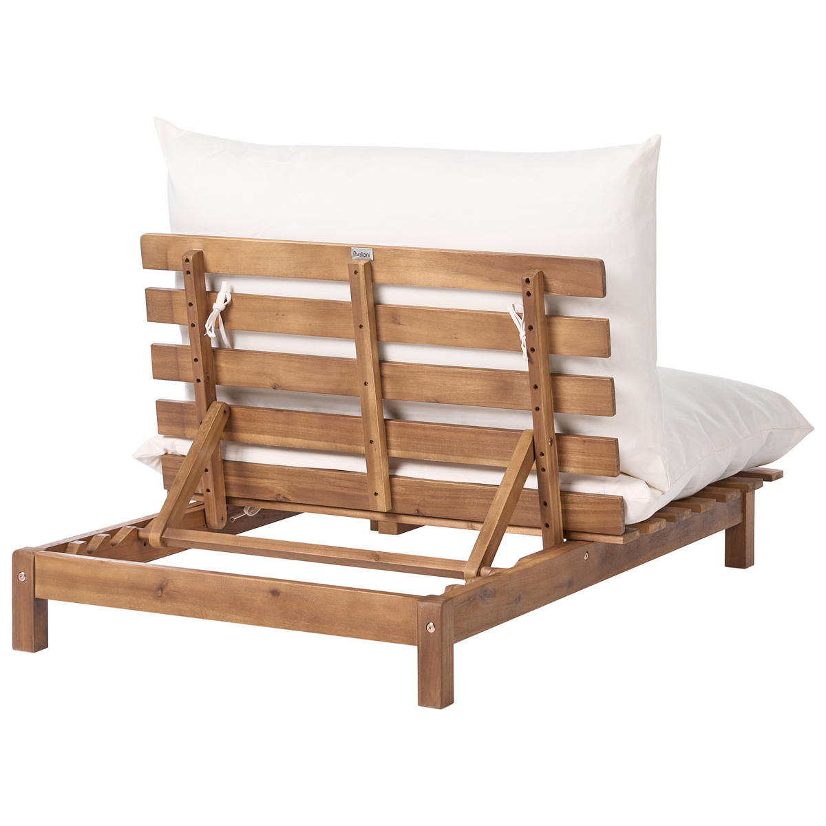 SONNENLIEGE Braun Suno - Hellbraun/Beige, Holz (85/61/117cm) - Beliani