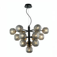 HÄNGELEUCHTE Anastasia, Schwarz und gold, 59cm - Goldfarben, Glas (59/59/41cm) - KOSILUM