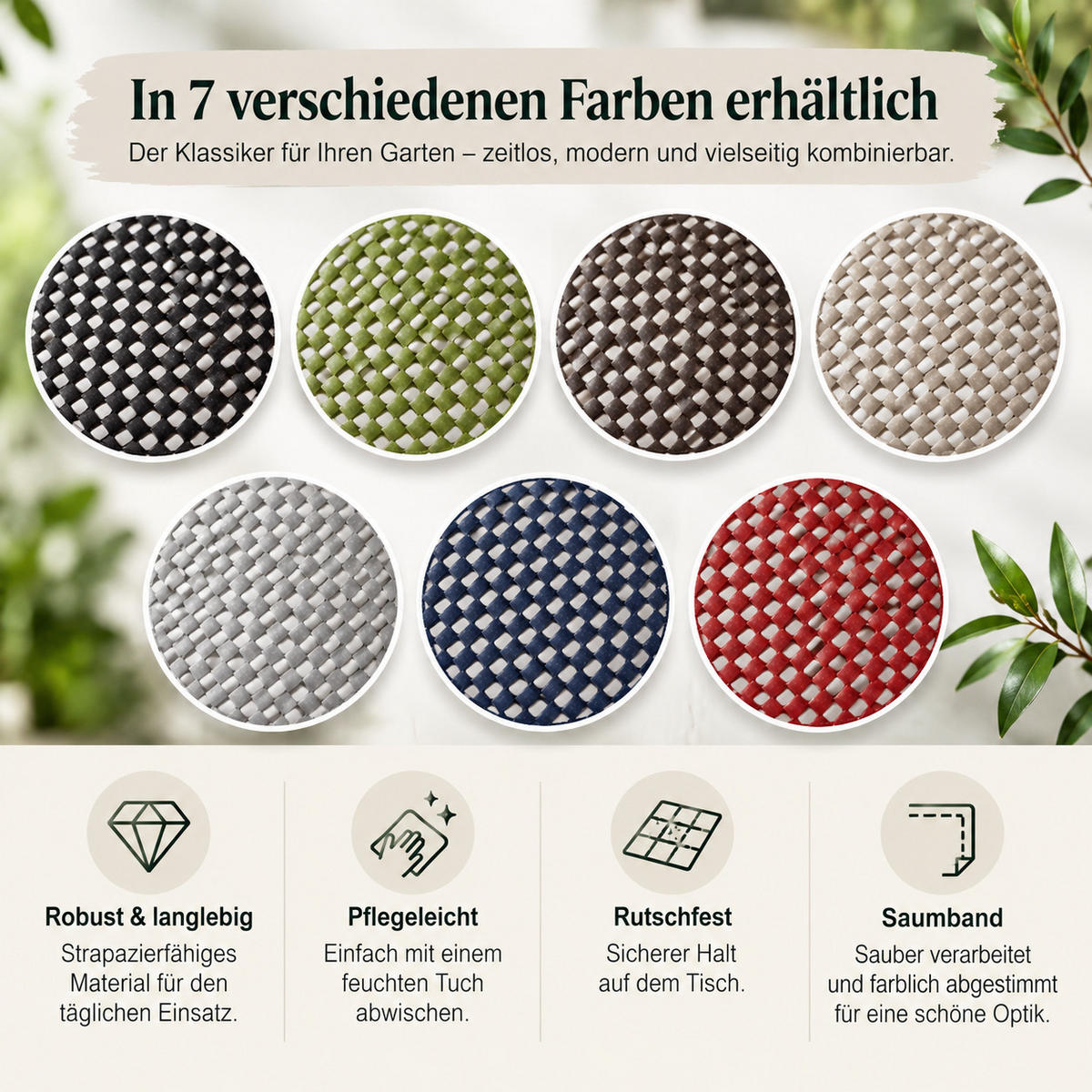 TISCHDECKE Gartentischdecke Karo Rot 130/160 cm - Rot, Kunststoff (130/160cm) - TiborTex