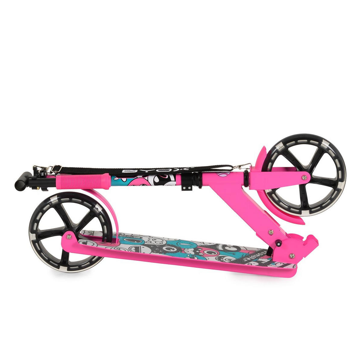KINDERROLLER Monster klappbar rosa PU-Räder LED ABEC-7 Ständer bis 100 kg - Rosa, Metall (90/40/77cm)