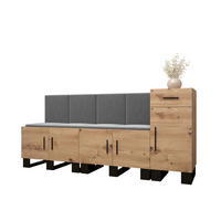 GARDEROBEN-SET 95/210/45,6 - Schwarz/Eiche Artisan, Holz/Kunststoff (210/95/45.6cm) - Abiks Möbel