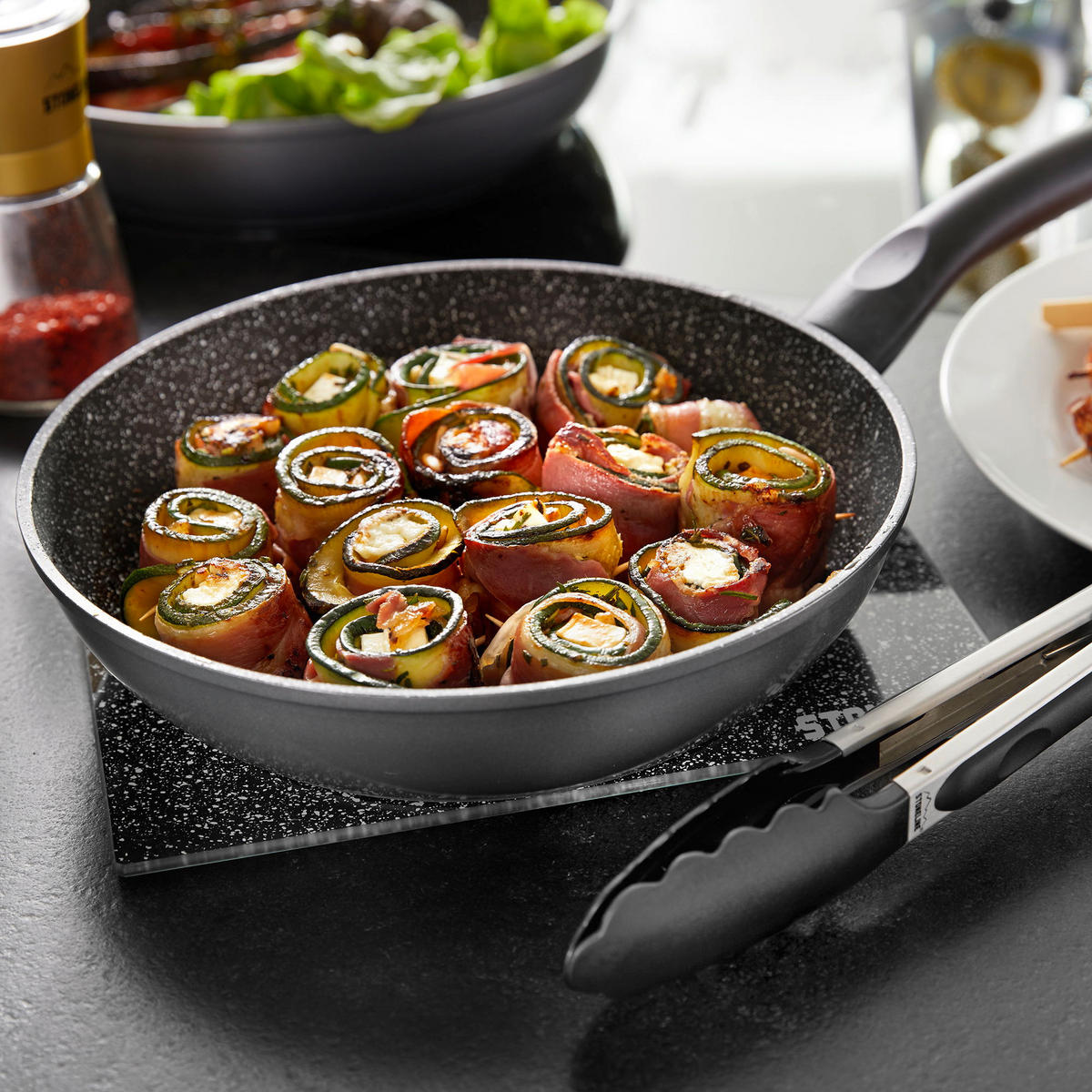 BRATPFANNE - Schwarz, Metall (24cm) - Stoneline