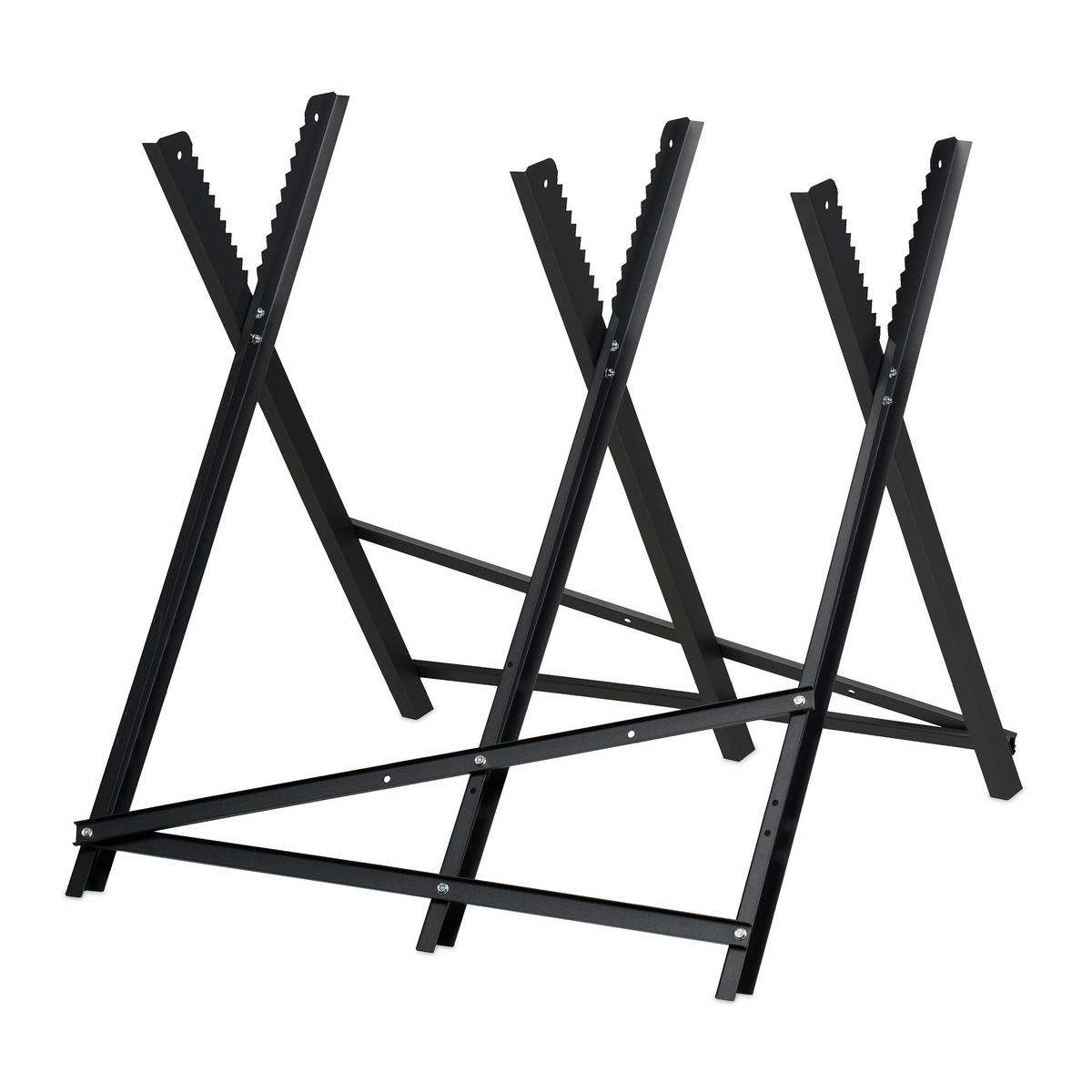 SÄGEBOCK - Schwarz, Metall (83/81/80cm) - Relaxdays