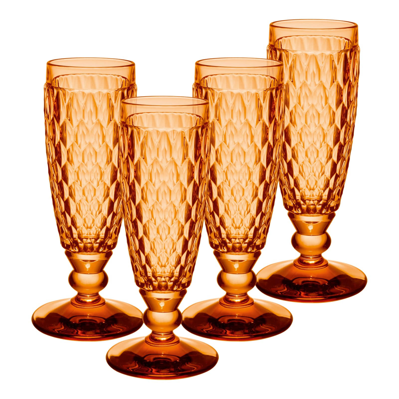 SEKTGLÄSER Boston Coloured Apricot 145 ml 4er Set - Orange, Glas (0.145L) - Villeroy & Boch