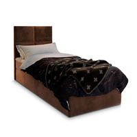 BOXBETT LENA 90 90x200 cm mit Matratze und Topper - Braun - Braun, Holz (90/200cm) - MASSENO