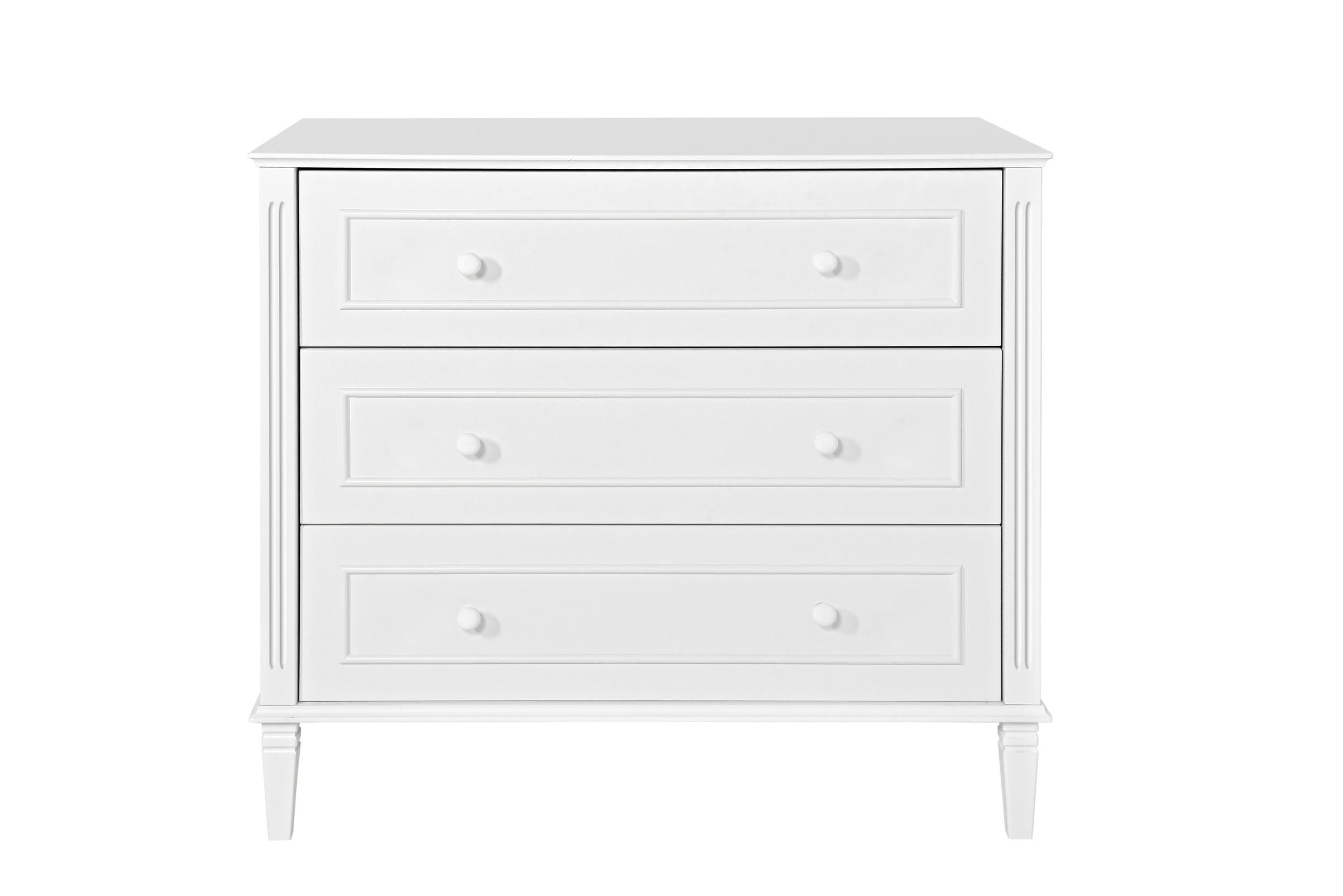 KINDERKOMMODE Bianka – Art-Deco-Stil für das Kinderzimmer - Weiß, Holzwerkstoff (100/90/53cm) - RAUMHIRSCH FURNITURE