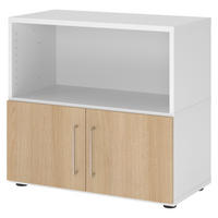 AKTENSCHRANK klein mit Flügeltüren 41,7/80/74,8 cm in Weiß/Eichefarben - Eichefarben/Weiß, Holzwerkstoff (80/74.8/41.7cm) - bümö