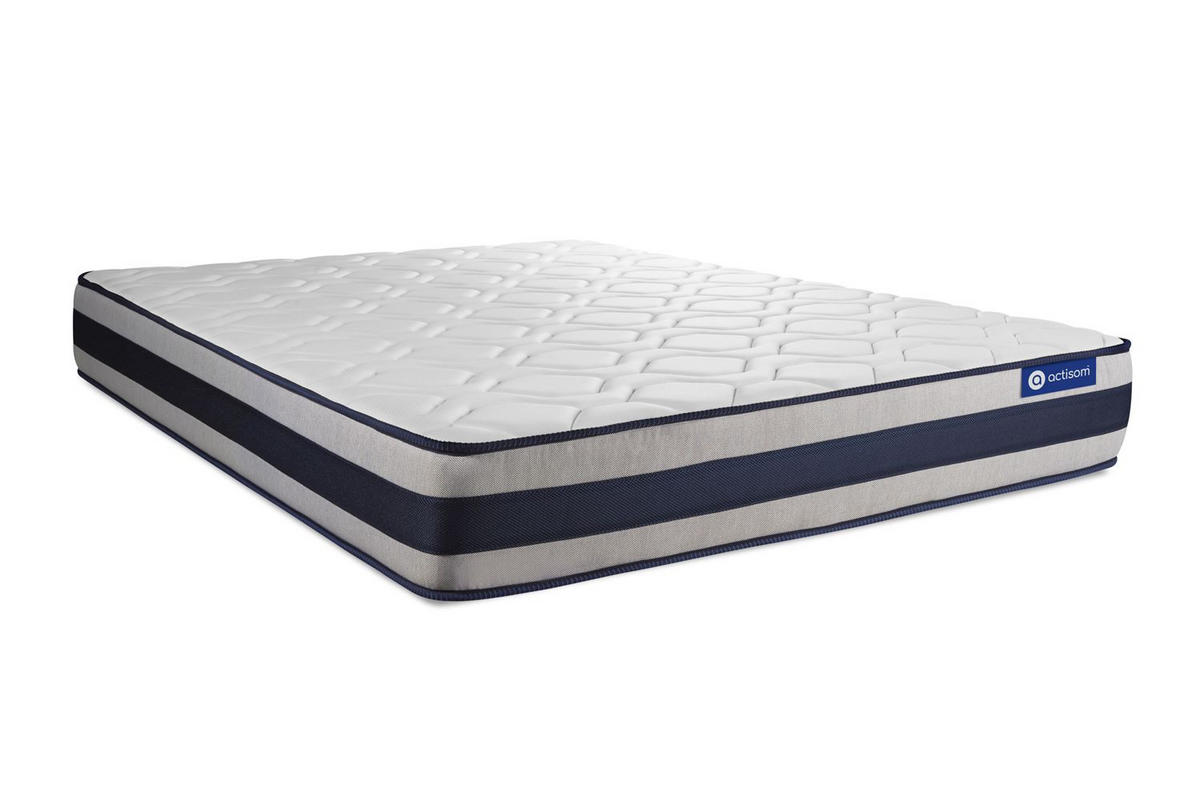 BETT Actilatex ergo Latex und Memory-Schaum 130 x 220 cm h3 - Kit Bettgestell Grau - Beige/Grau, Holz (130/220cm) - ACTISOM