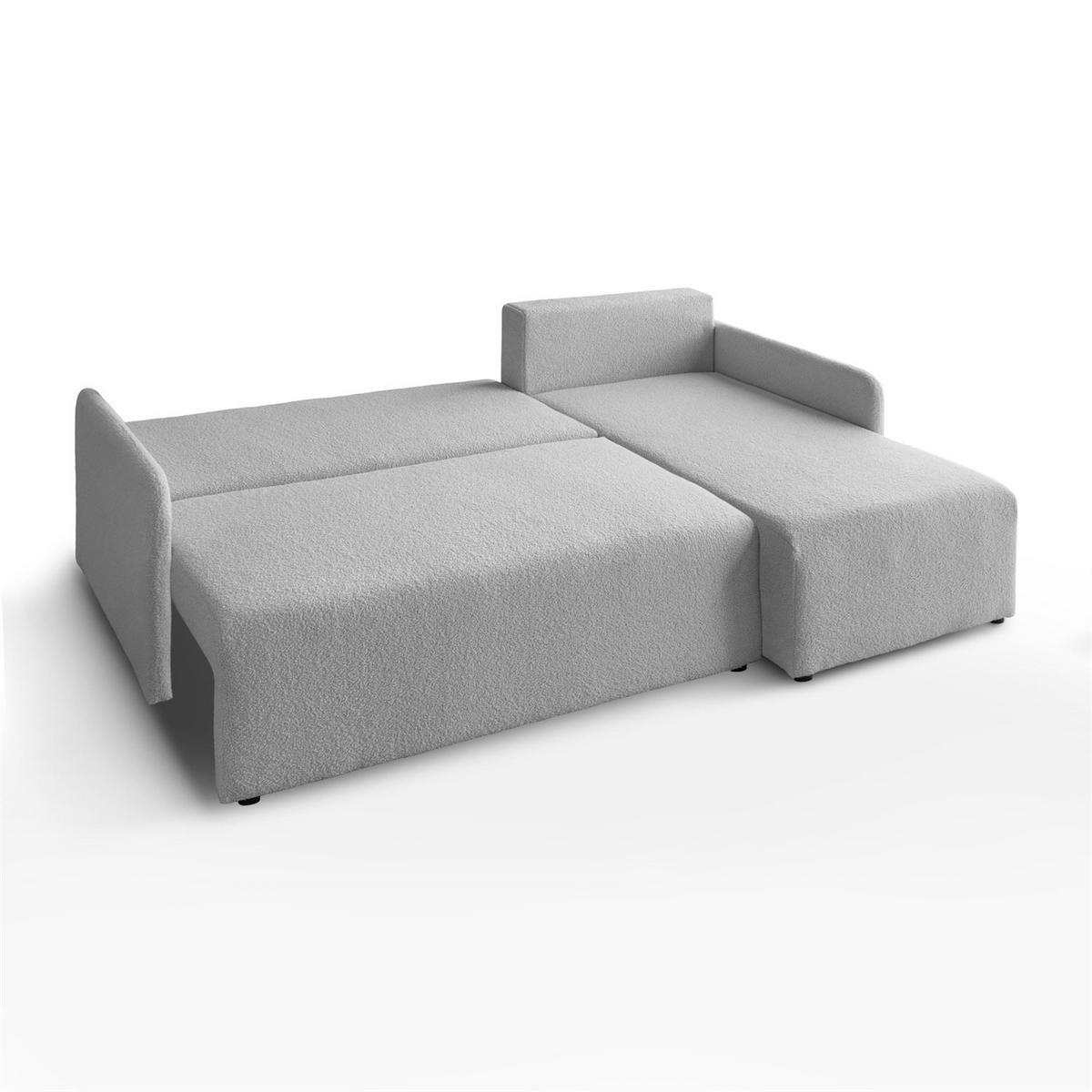 ECKSOFA CUDDLE mit Schlaffunktion und Bettkasten, Quelle 83 - Hellgrau, Textil (213/145cm) - Lookway