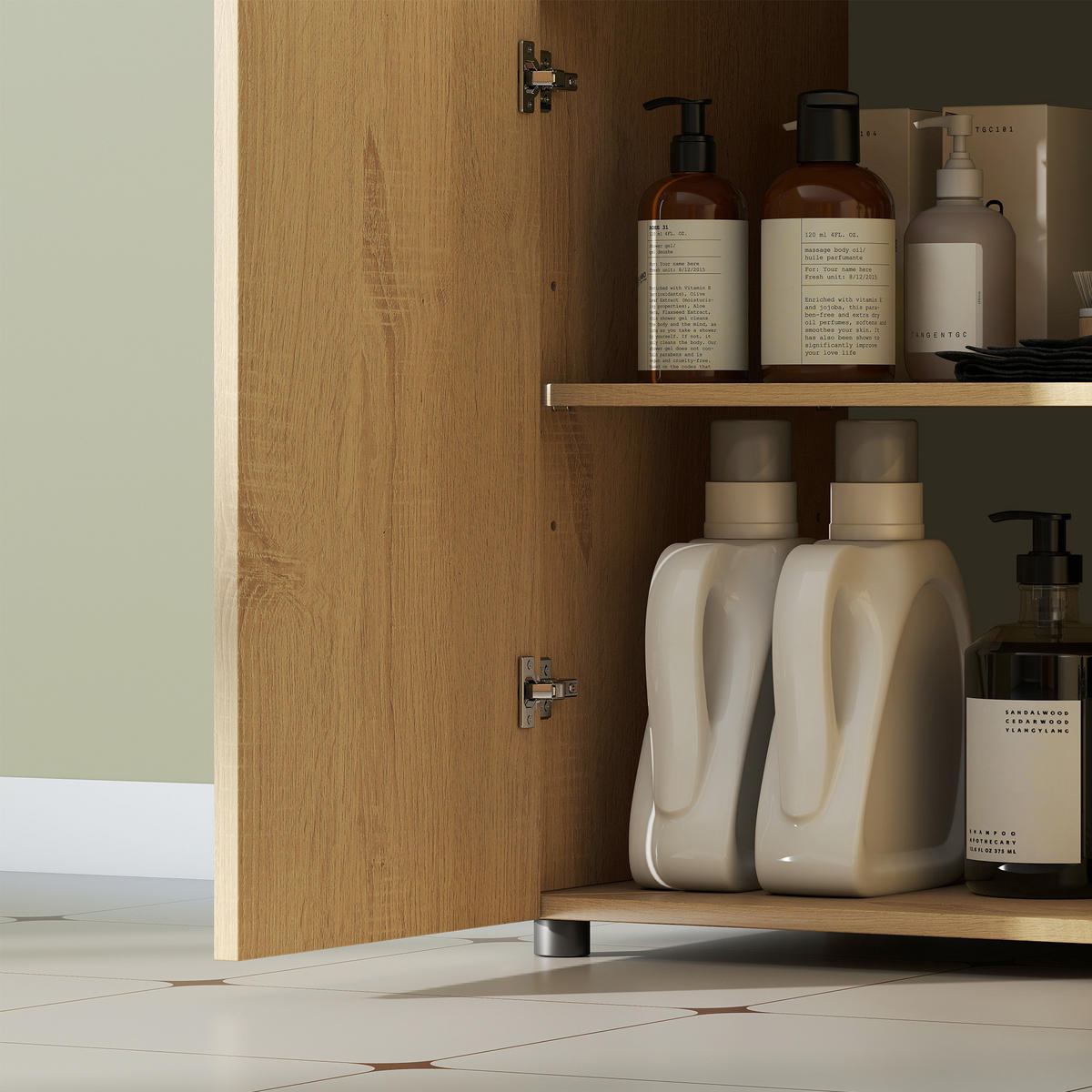 WASCHBECKENUNTERSCHRANK DE-15929 mit Soft-Close-Türen Naturholz - Naturfarben, Holzwerkstoff (60/58.5/39.8cm) - ComfortXL