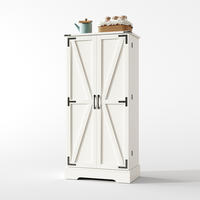 KÜCHENSCHRANK Weiß, LED Beleuchtung, Landhausstil, 60/128,5/35 cm - Weiß, Kunststoff (35.8/60/128cm) - Rolipo