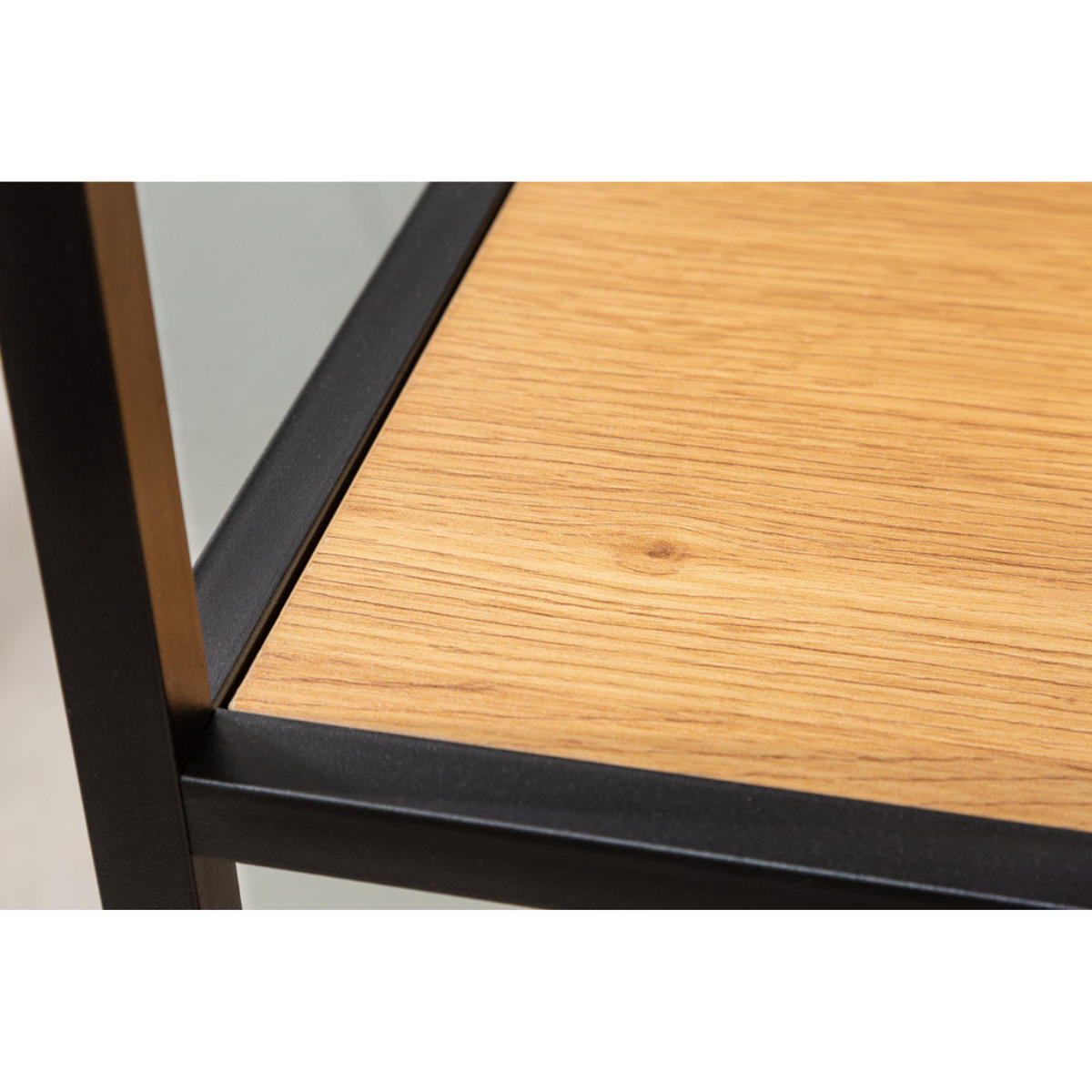 BÜCHERREGAL SLIM LINE Wildeiche 185cm - Schwarz/Braun, Holz/Metall (114/185/35cm) - riess-ambiente