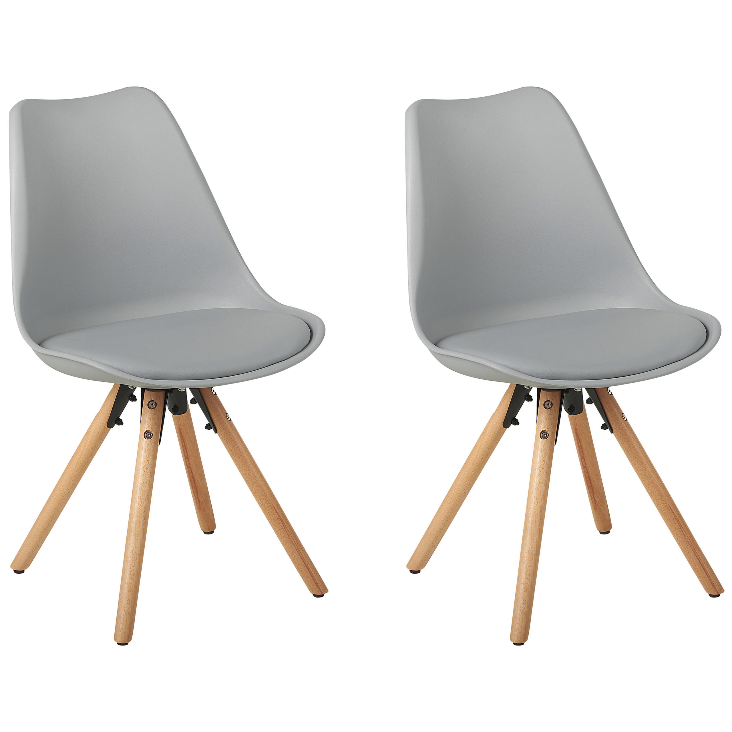 ESSZIMMERSTUHL 2er-Set Kunststoff Grau Dakota - Grau, Holz/Kunststoff (47/84/43cm) - Beliani