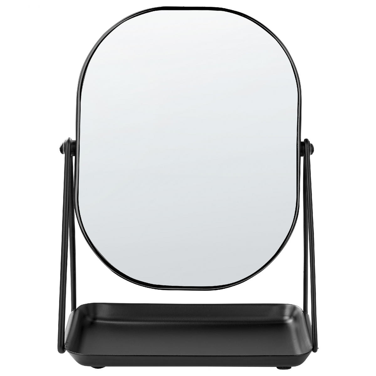 KOSMETIKSPIEGEL 20/22 cm Schwarz Correze - Schwarz, Metall (31/15/24cm) - Beliani