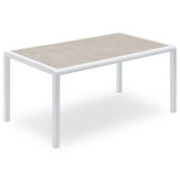 GARTENTISCH TRAPANI grau, weiß - Grau, Glas/Metall (90/160/75cm) - IDIMEX