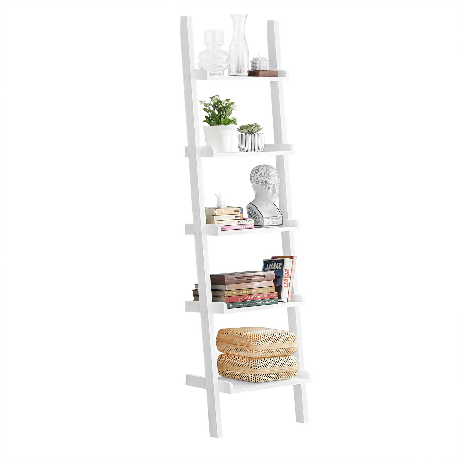 LEITERREGAL Weiß - Weiß, Holzwerkstoff (56/189/33cm) - SoBuy