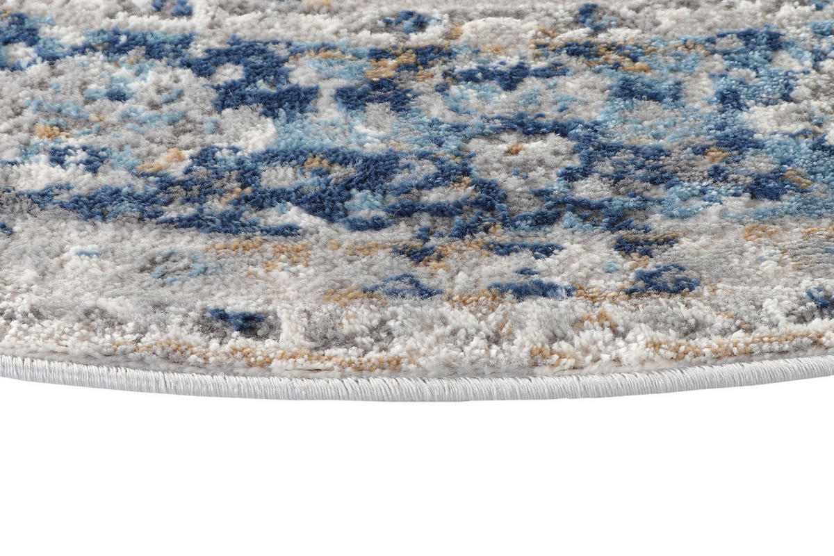 TEPPICH VALLEY Blau Rund 100/100 cm - Blau, Textil (100/100cm) - Tapiso