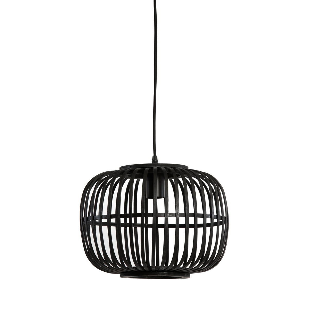 PENDELLEUCHTE Sassa Schwarz 34/34/24 cm - Schwarz, Holz (34/34/24cm) - Luqaza