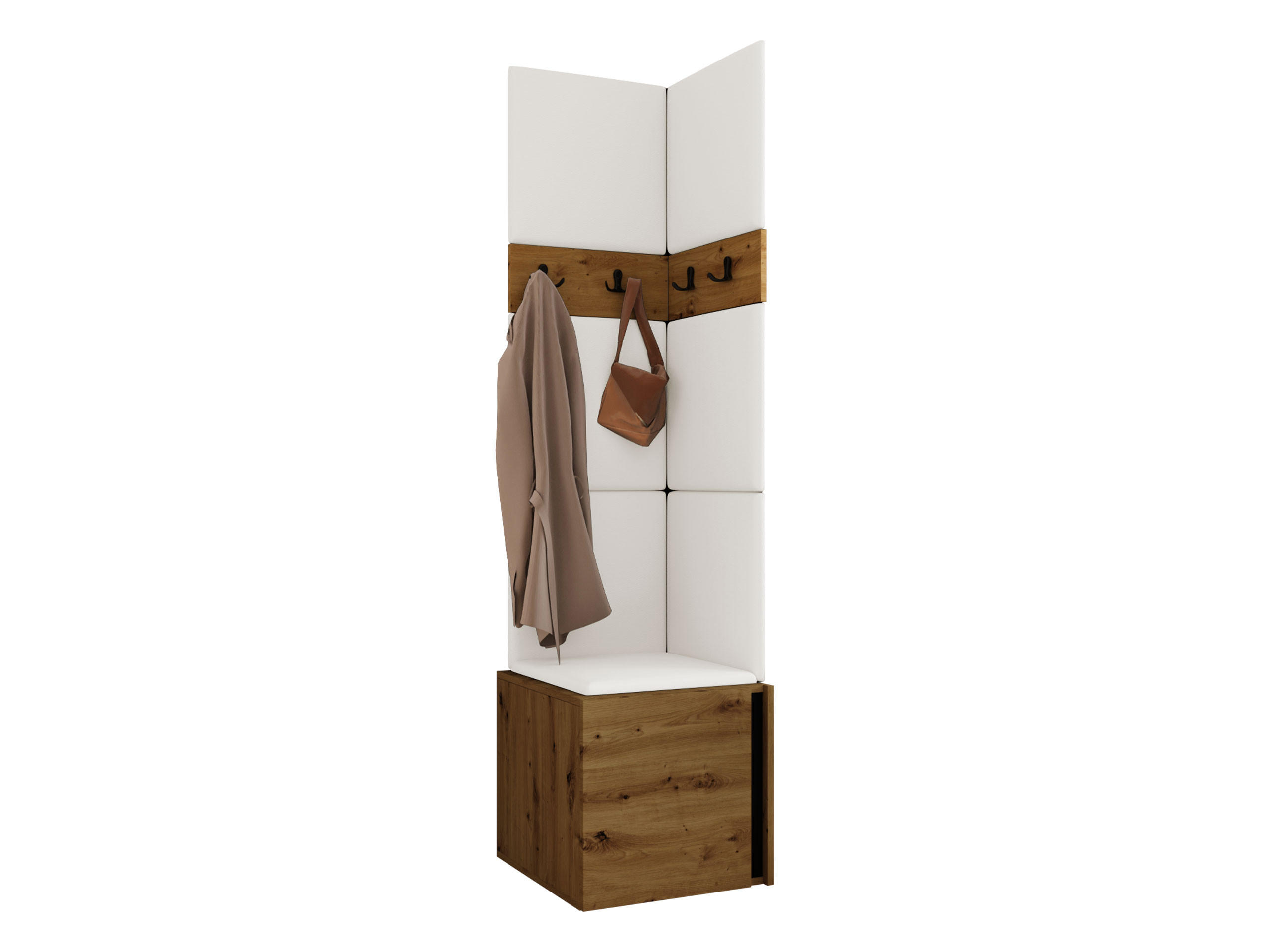 GARDEROBEN-SET Orion XXI - Eiche Artisan/Weiß, Holzwerkstoff/Kunststoff (42/186/46cm) - MIRJAN24