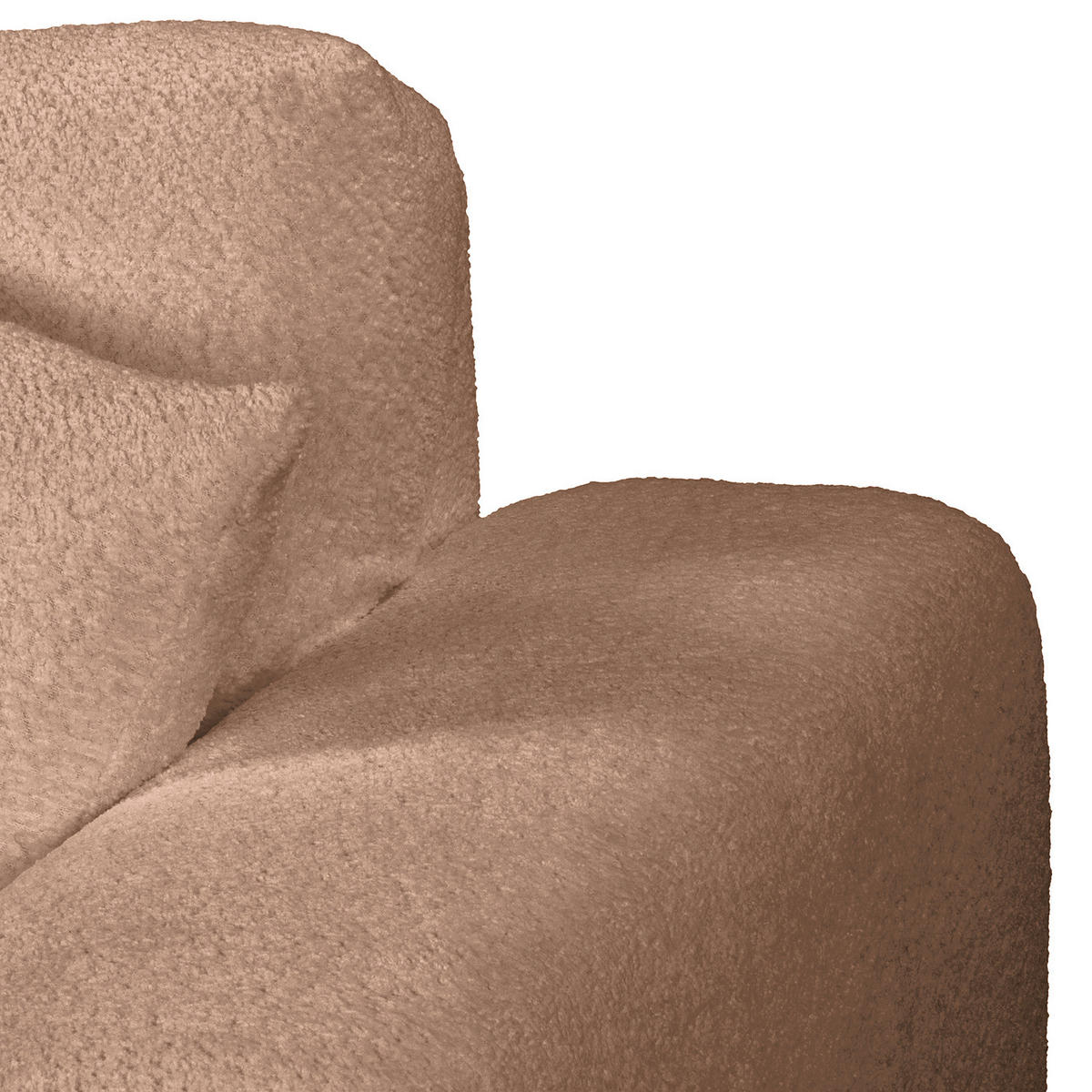 BIGSOFA - Hellbraun/Schwarz, Kunststoff/Textil (237/79/144cm) - home24