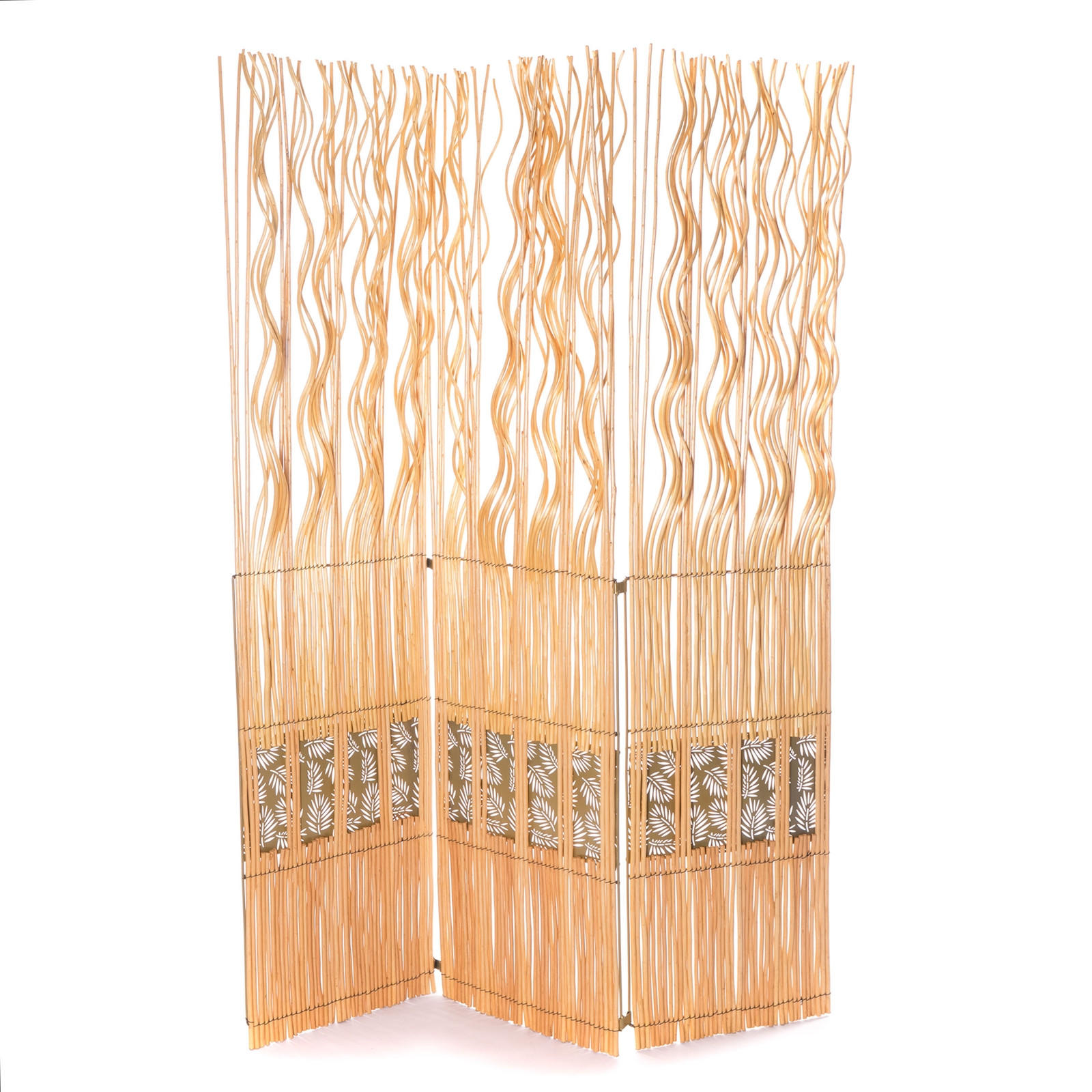 RAUMTEILER Oase 3-tlg. 170x120 cm, Weidenholz gewellt honigfarben - Naturfarben, Naturmaterialien (121/170/2cm) - CREEDWOOD