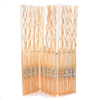 RAUMTEILER Oase 3-tlg. 170x120 cm, Weidenholz gewellt honigfarben - Naturfarben, Naturmaterialien (121/170/2cm) - CREEDWOOD