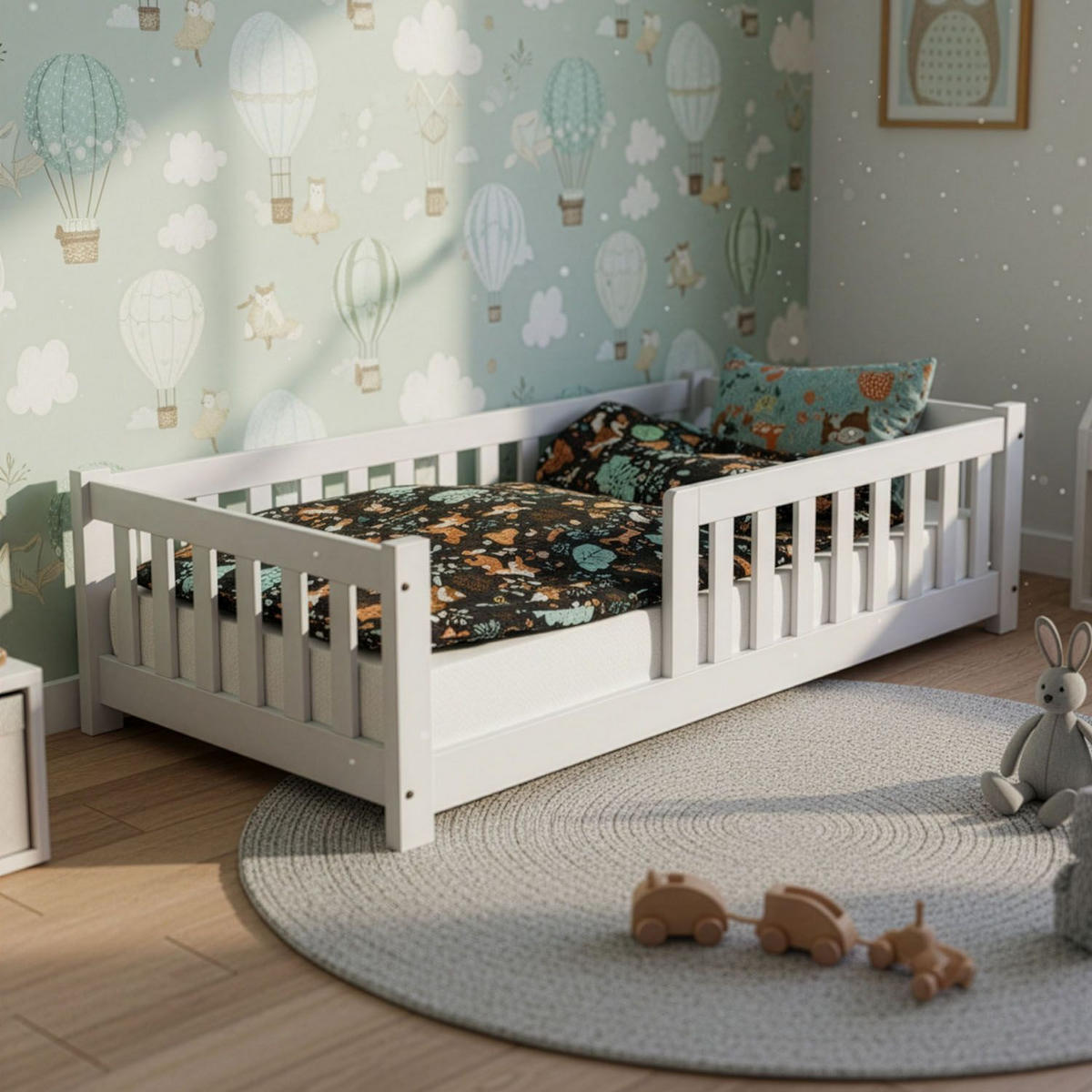 KINDERBETT Naya weiß 80x160 cm - Weiß, Holz (80/160cm) - Juskys