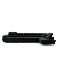 ECKSOFA WILD XXL Rechts mit Schlaffunktion 125x240 Velours Graphit - Silberfarben/Graphitfarben, Holz/Textil (200/400cm) - Muffo