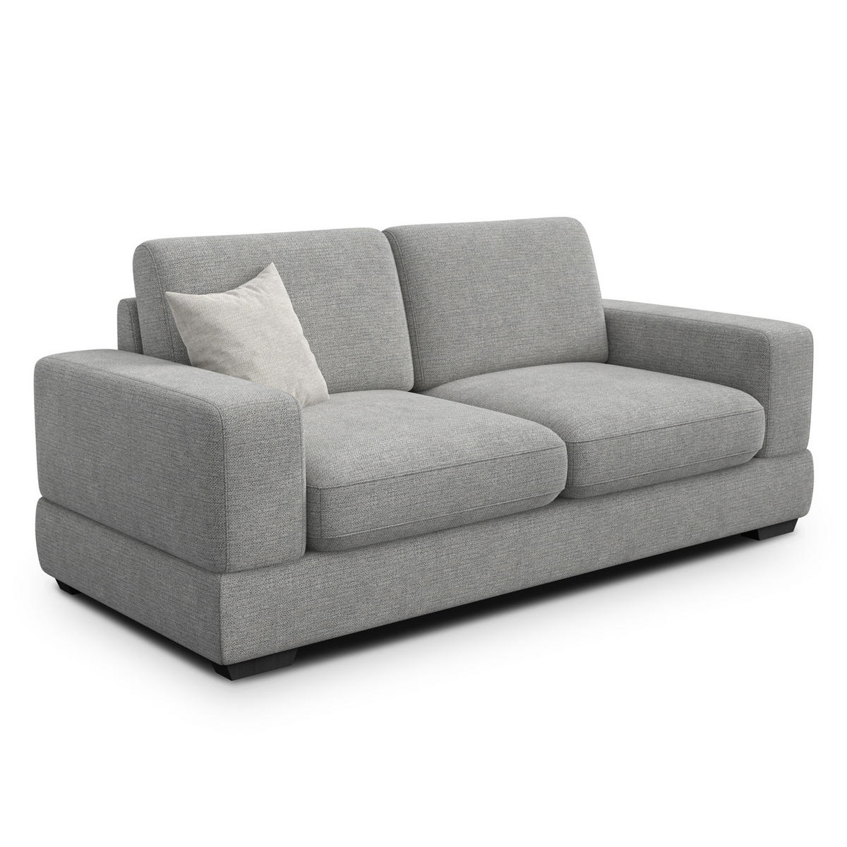 SOFA OTTO 3-Sitzer, grau - Schwarz/Grau, Holz/Textil (201/89/98cm) - Courtois Laville