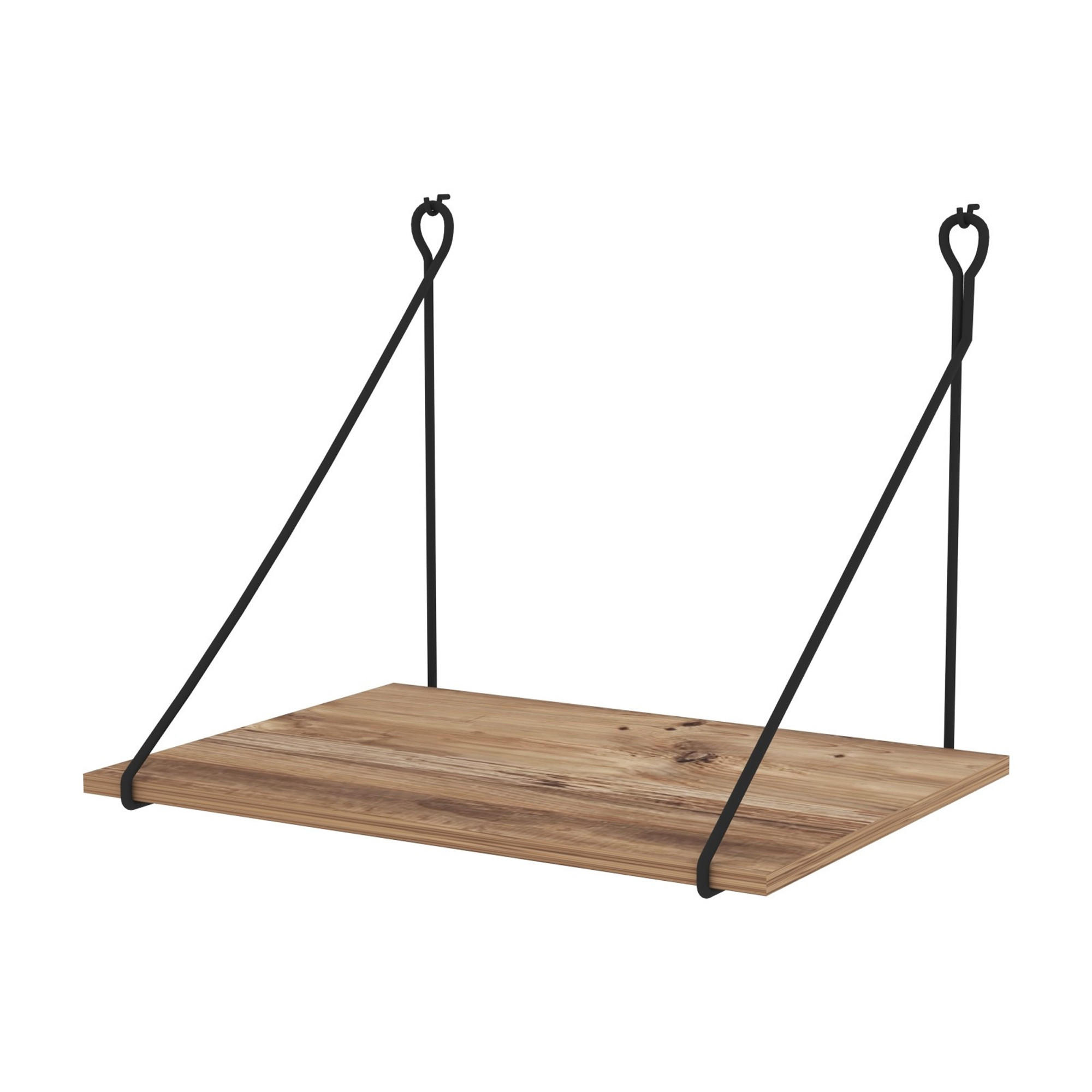 WANDSCHREIBTISCH Andøy - Schwarz/Braun, Holzwerkstoff (54/70/50cm) - [en.casa]