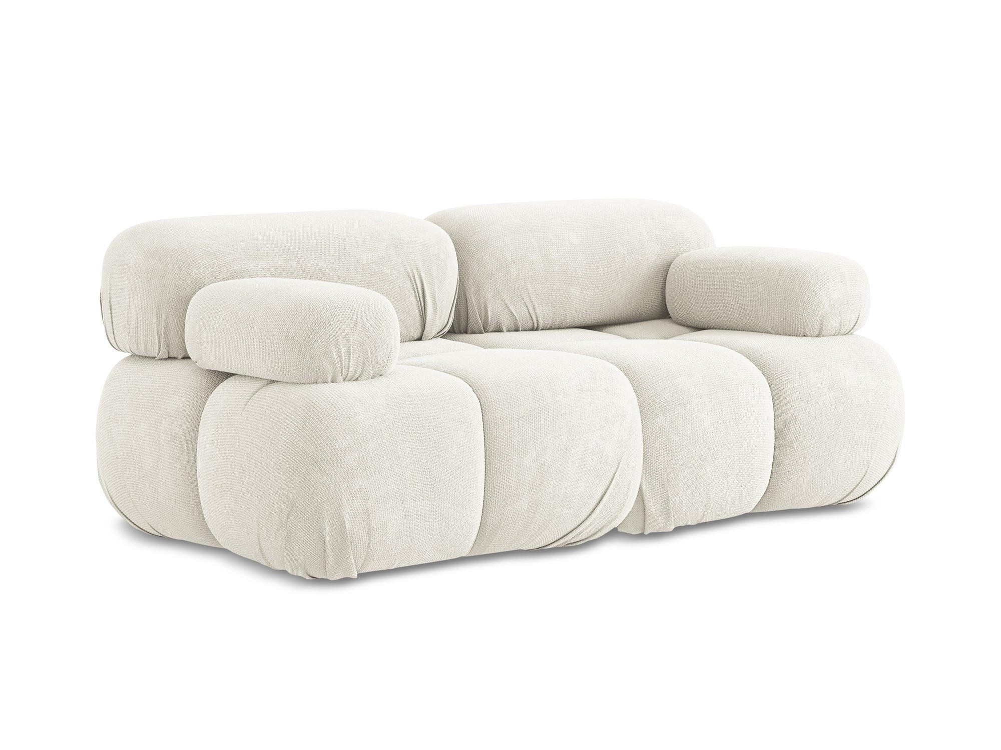 2-SITZER-SOFA Chenille Stoff Weiß - Pink/Schwarz, Kunststoff/Textil (190/70/96cm) - Makamii