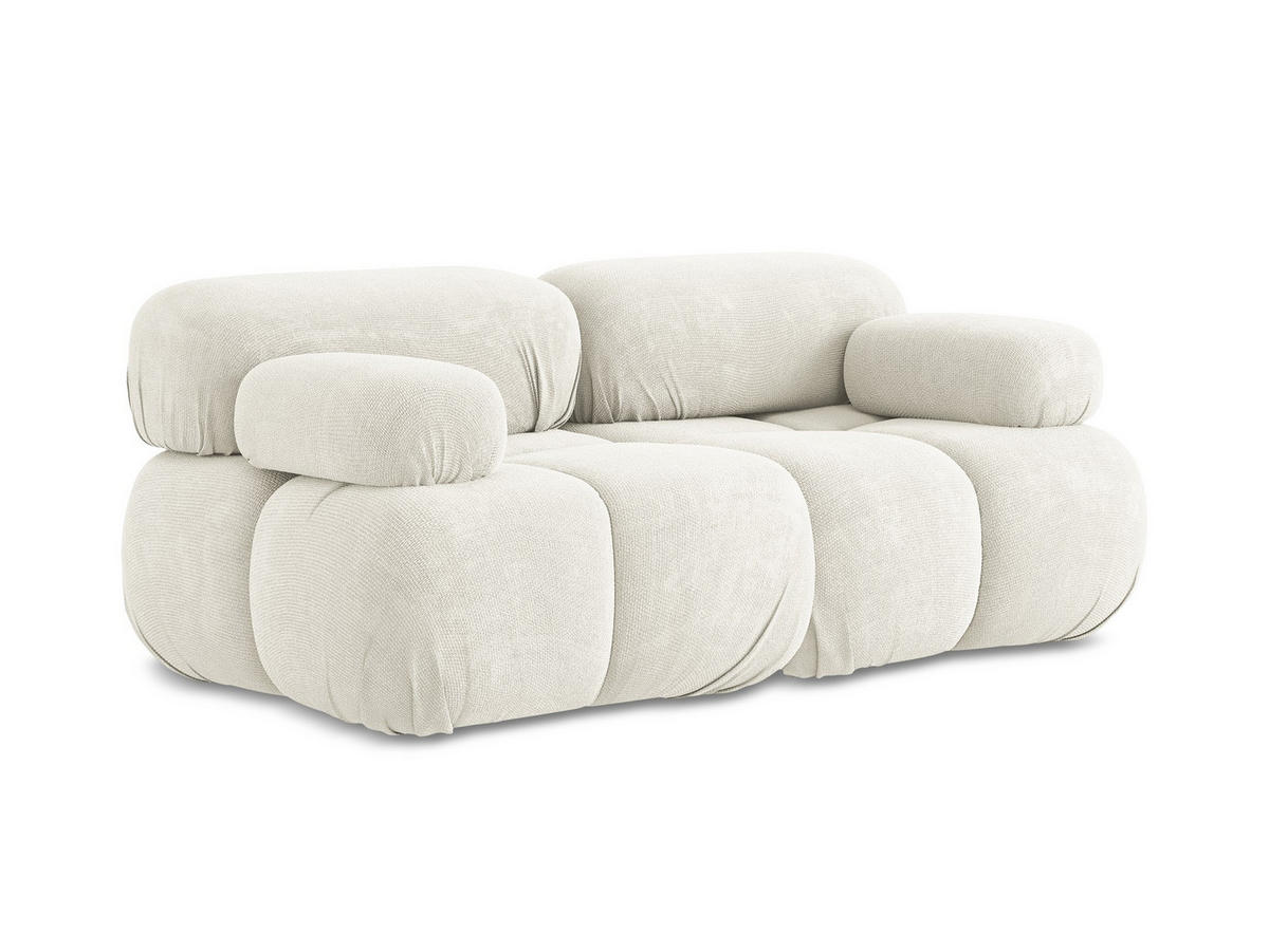 2-SITZER-SOFA Chenille Stoff Weiß - Pink/Schwarz, Kunststoff/Textil (190/70/96cm) - Makamii
