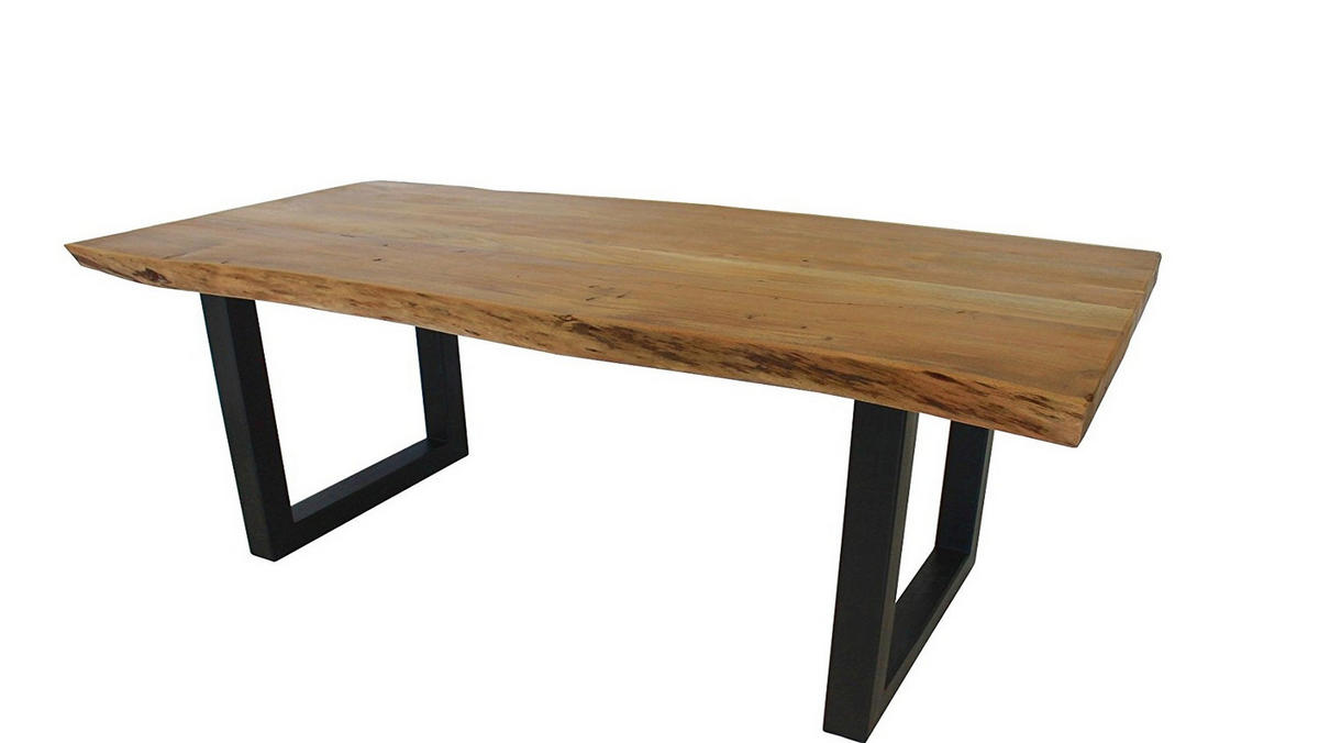 BAUMKANTENTISCH Bellary 160 - Schwarz/Akaziefarben, Holz (160/90/76cm) - Sedex