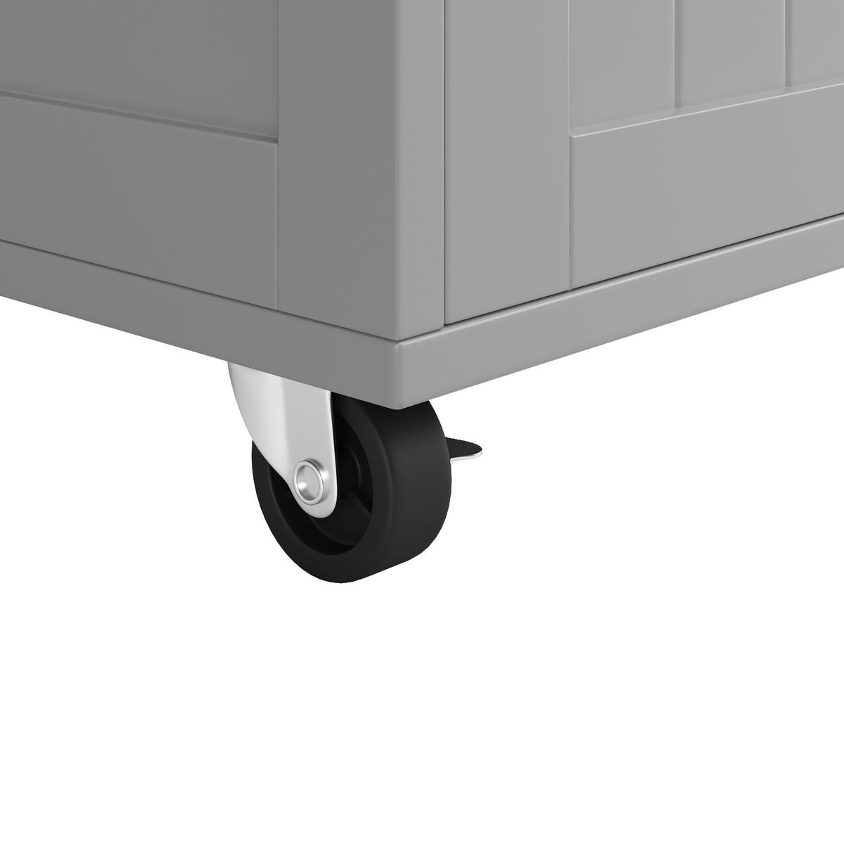 SERVIERWAGEN 102x45x92cm Grau mit verstellbaren Trennwänden & Lenkrollen - Grau, Holzwerkstoff (102/92/45cm) - Modfu