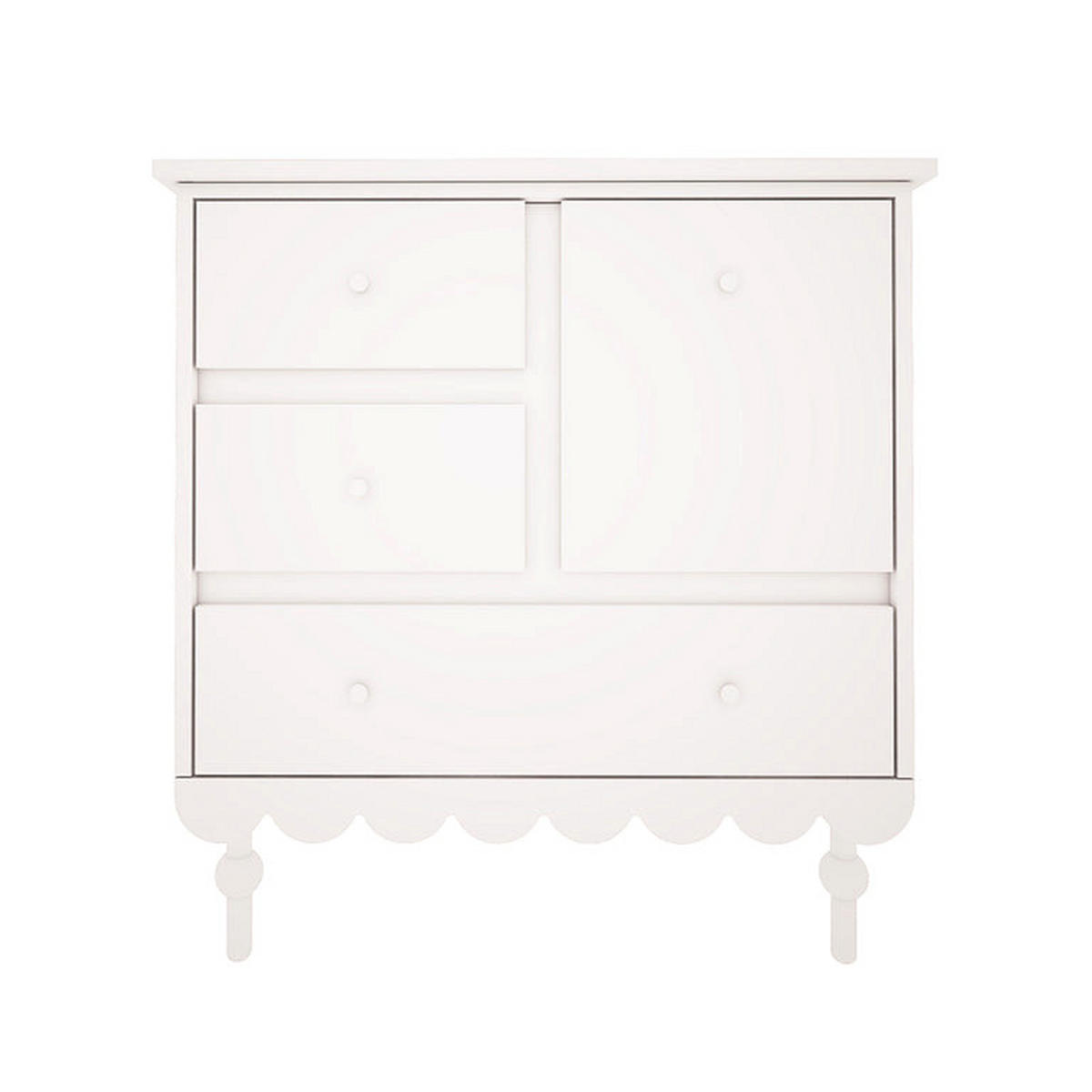 SOBA ZA BEBE 2-dijelniBabushka Bijeli - bijela, drvni materijal (84/91/50cm) - Petits-meubles