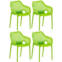 GARTENSTUHL 4er Set Kunststoff grün - Grün, Kunststoff (57/81/60cm) - CLP