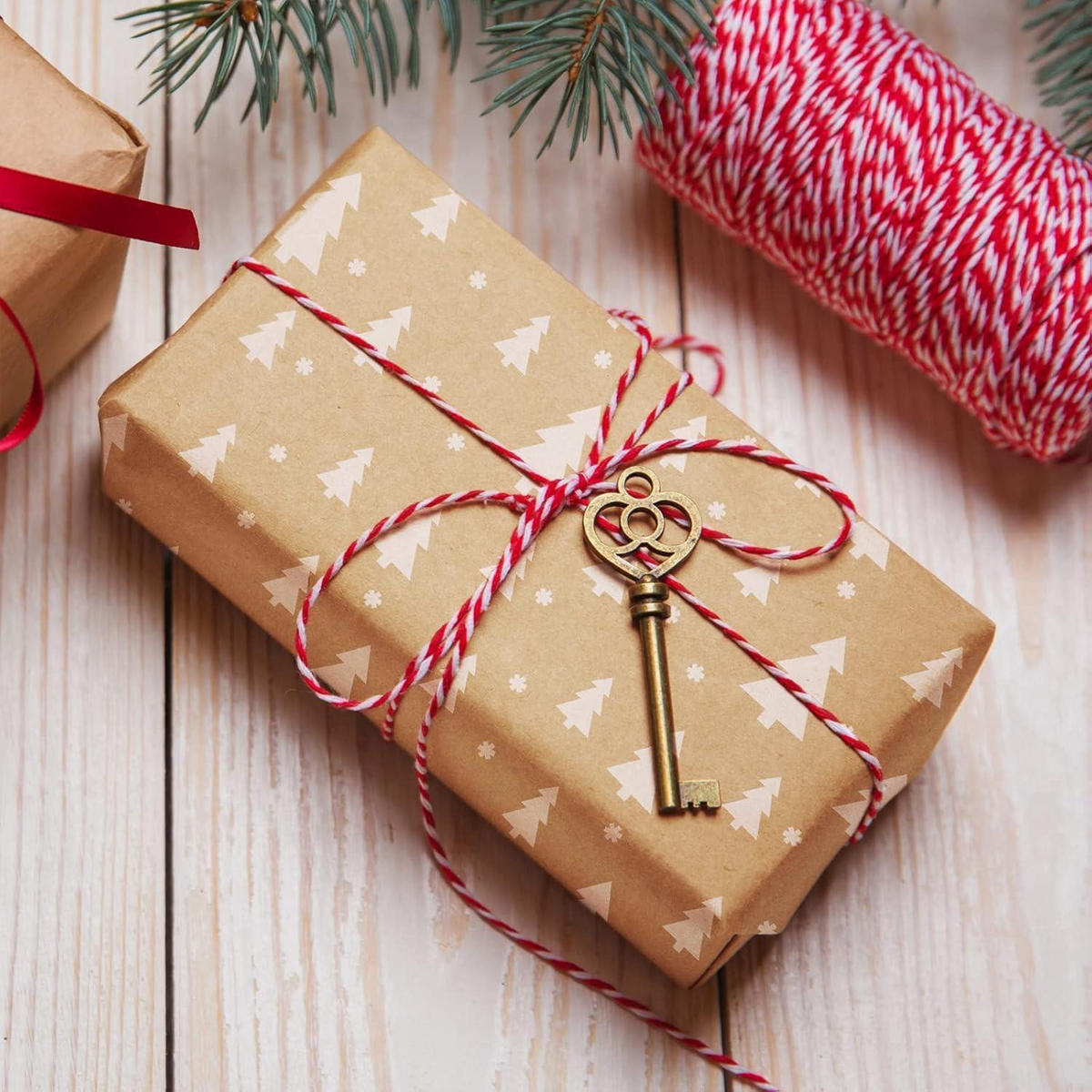 GESCHENKPAPIER Rolle 43 cm x 15 m Schneeflocke Design - Braun, Papier (43/1/1500cm)