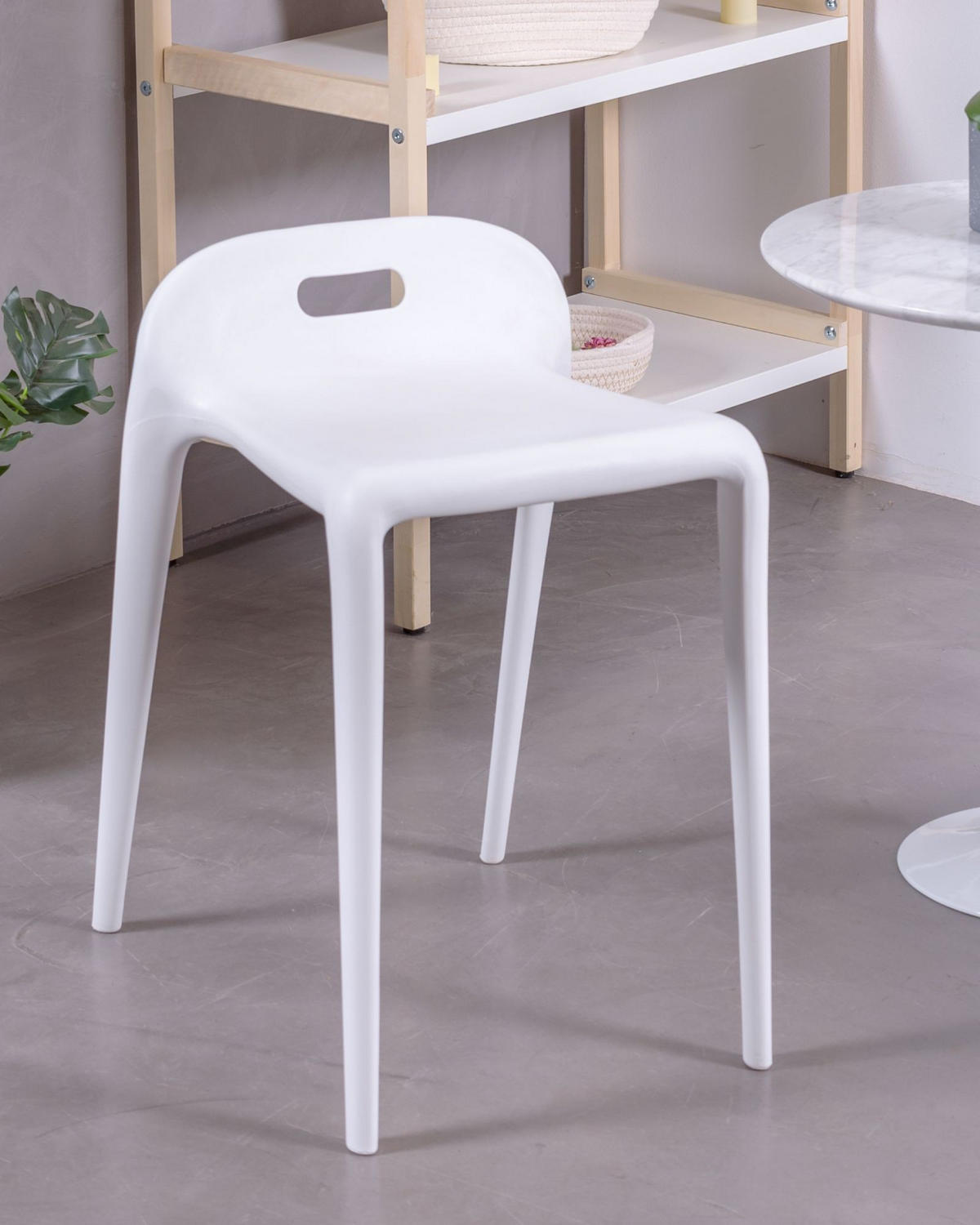 HOCKER Kunststoff Weiß - Weiß, Kunststoff (34/55/47cm) - Nest Dream