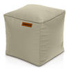 INDOOR HOCKER Cube eckig Kunstleder - Grau, Textil (40/40/40cm) - Green Bean