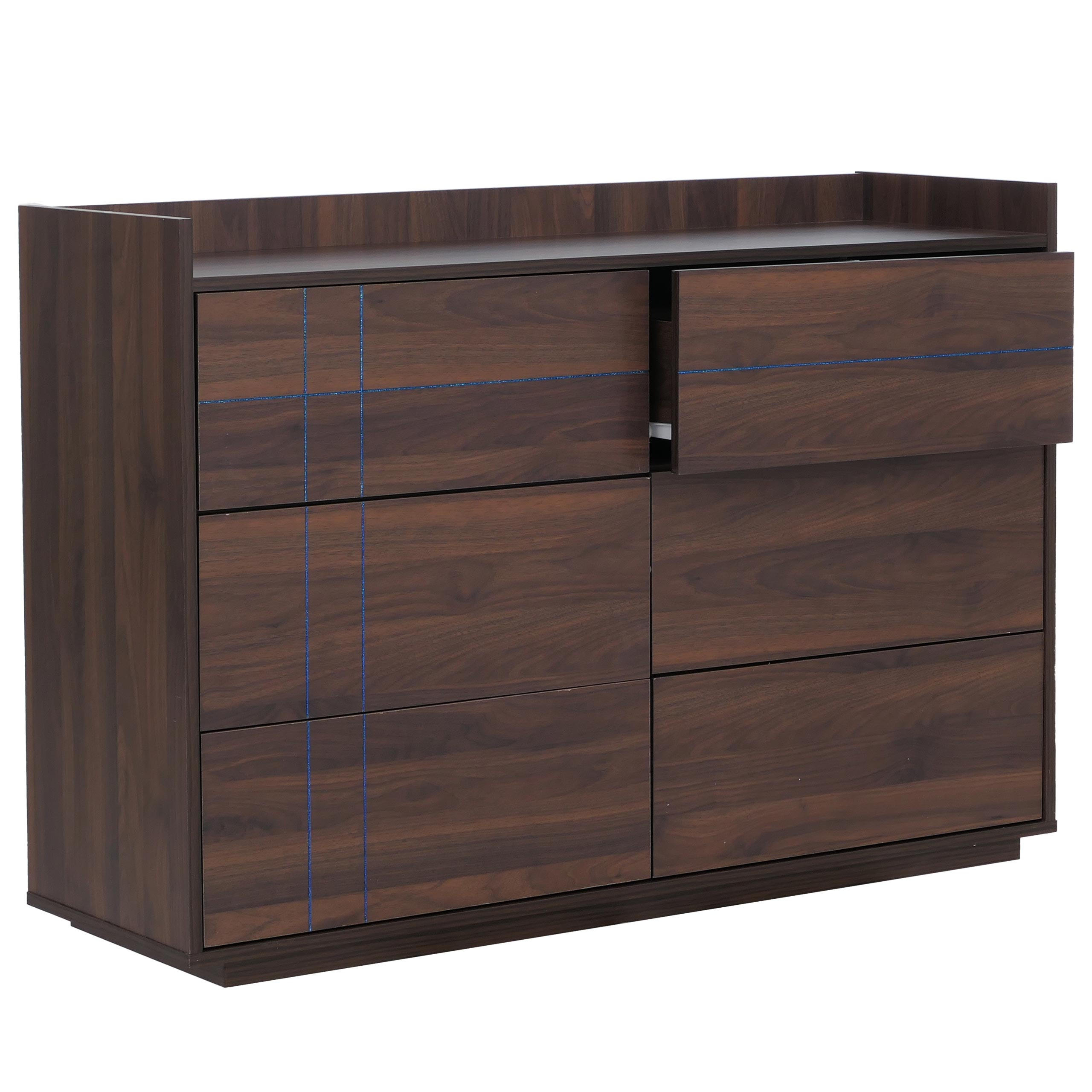 KOMODA v dekore orech - farba vlašského orecha, drevo (120/83/40cm) - MCW