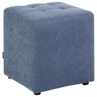 POUF Stoff Blau Kansas - Blau, Textil (38/39/38cm) - Beliani