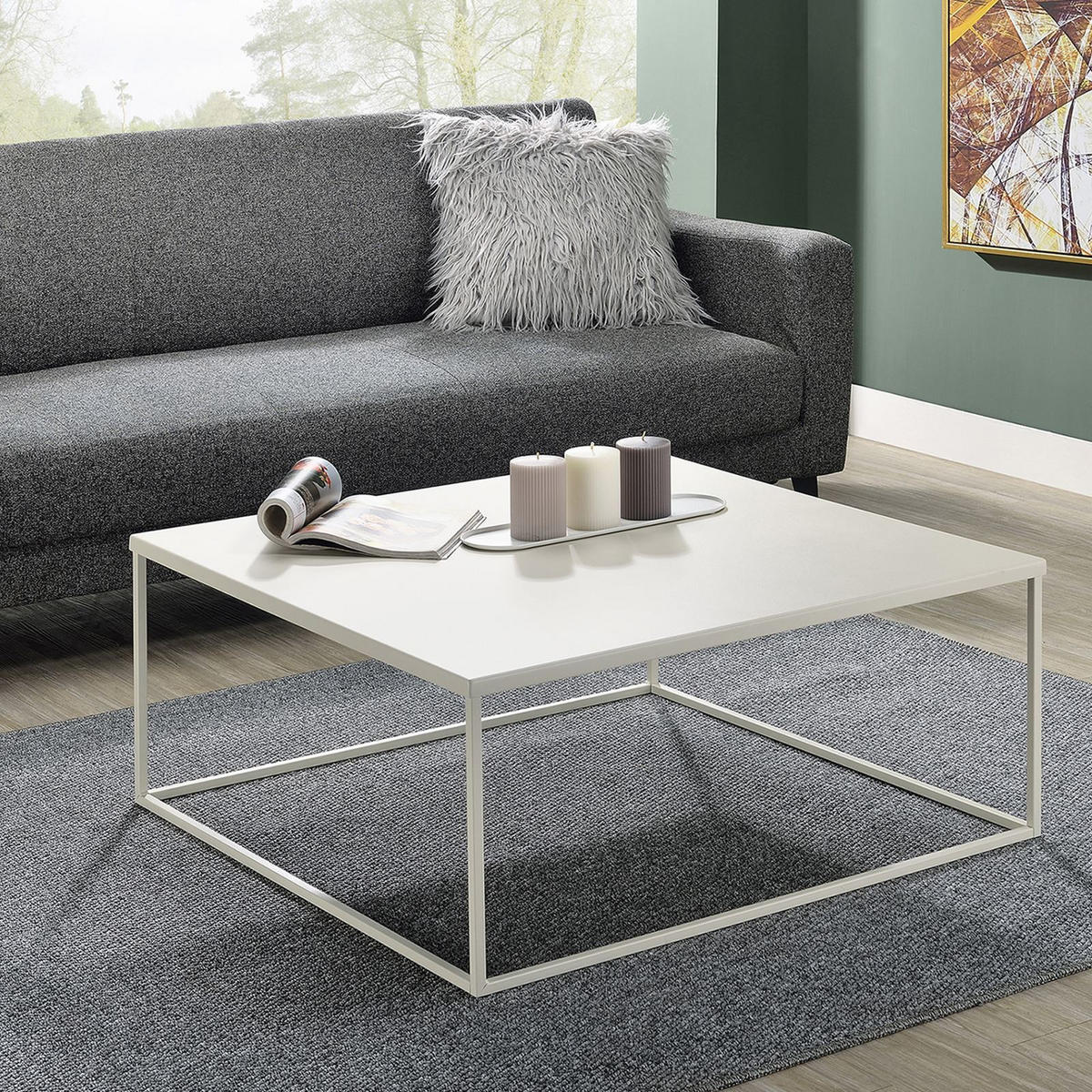 COUCHTISCH HILAR beige - Beige, Metall (80/80/35cm) - IDIMEX