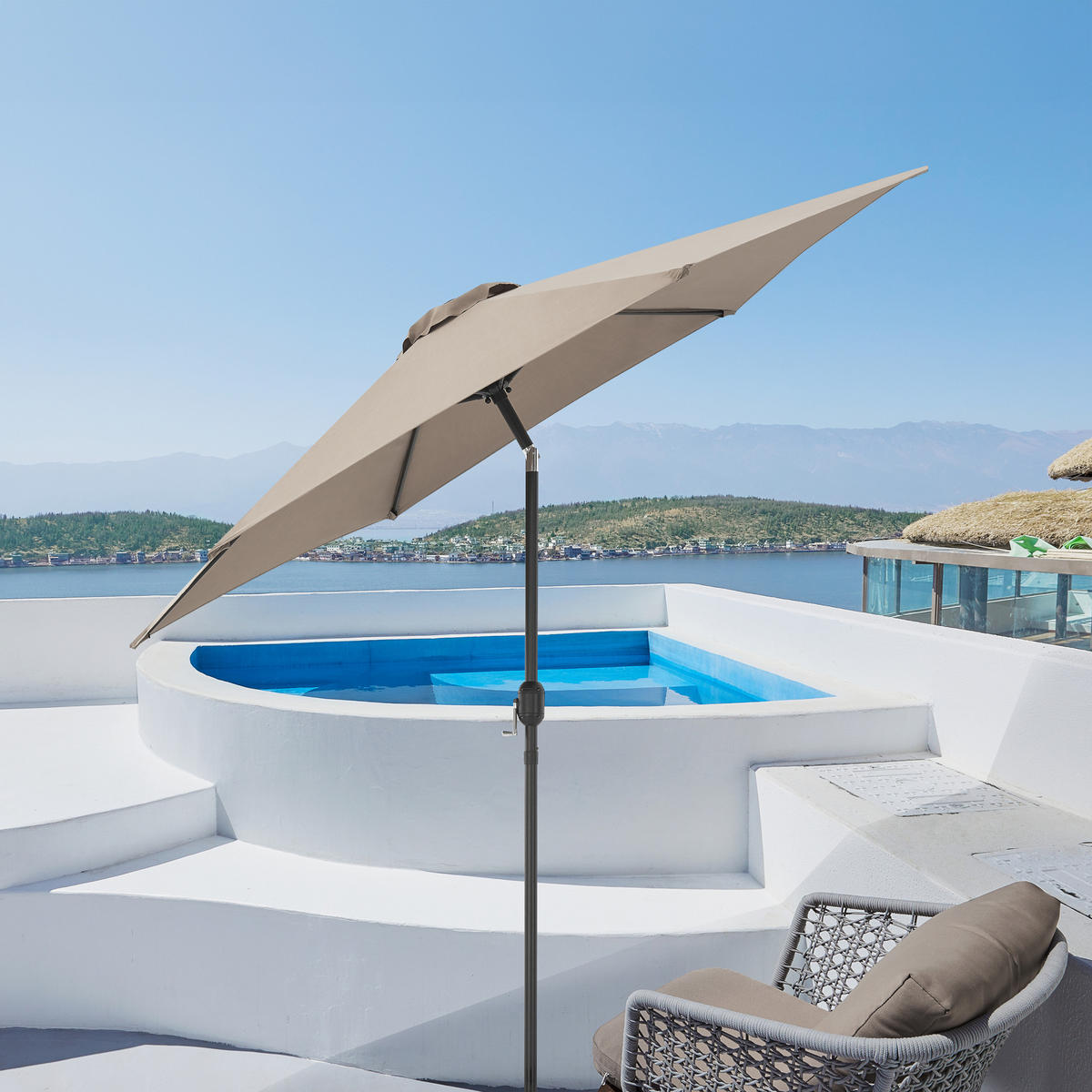 SONNENSCHIRM Altino - Beige, Textil/Metall (270/270cm) - casa.pro