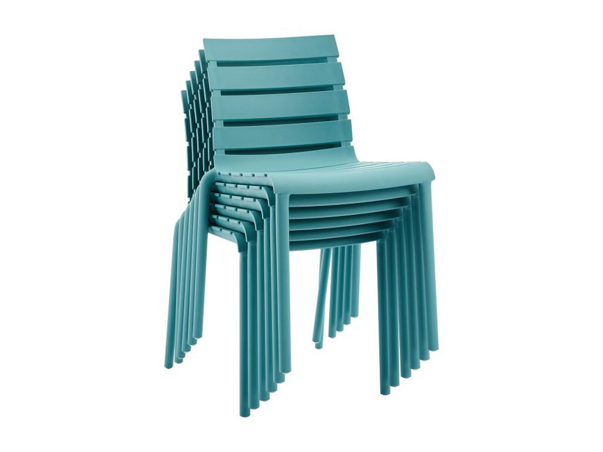 GARTENSTUHL stapelbar 2er-Set - Polypropylen - Himmelblau - PANDJI von MYLIA - Hellblau, Kunststoff (54/79/49.5cm) - Vente-Unique