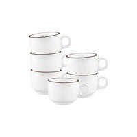 ESPRESSOTASSEN Sento Home Pure Lines Chocolate Brown 80 ml 6er Set - Dunkelbraun, Keramik (0.08L) - Seltmann Weiden