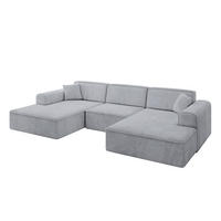 WOHNLANDSCHAFT IREA-U1-v3 - 303x171x79 cm Grau - Titanfarben, Holzwerkstoff/Textil (303/79/171cm) - ALTDECOR