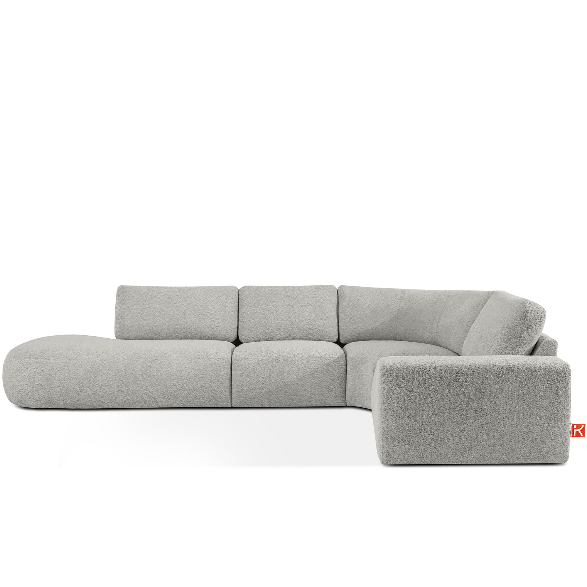 ECKSOFA LINKS ZUCCO, Hellaschgrau - Hellgrau, Holz/Holzwerkstoff (224/373cm) - KONSIMO®